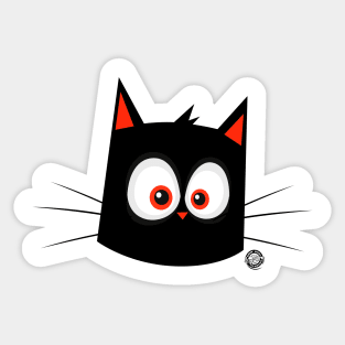 Black Cat Stare Sticker